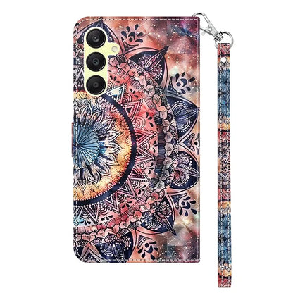 For Samsung Galaxy A25 5G (Global) (161.0 x 76.5 x 8.3mm) Pattern Printing Phone Case with Wrist Strap