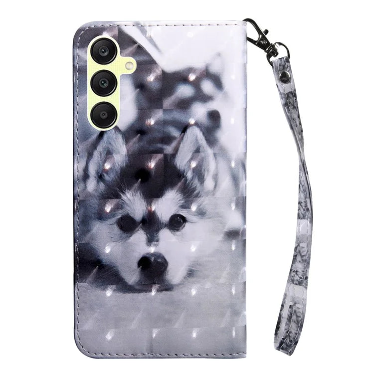 For Samsung Galaxy A25 5G (Global) (161.0 x 76.5 x 8.3mm) Pattern Printing Phone Case with Wrist Strap