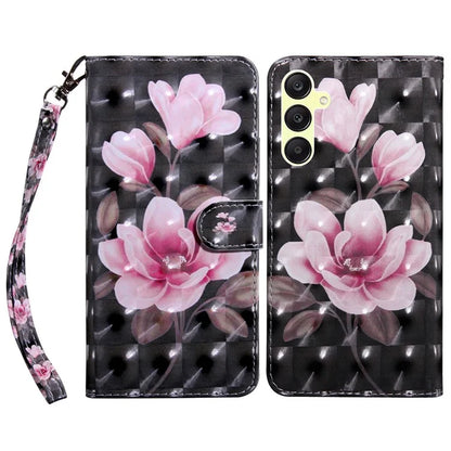 For Samsung Galaxy A25 5G (Global) (161.0 x 76.5 x 8.3mm) Pattern Printing Phone Case with Wrist Strap