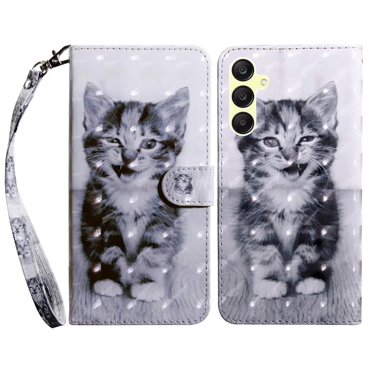 For Samsung Galaxy A25 5G (Global) (161.0 x 76.5 x 8.3mm) Pattern Printing Phone Case with Wrist Strap