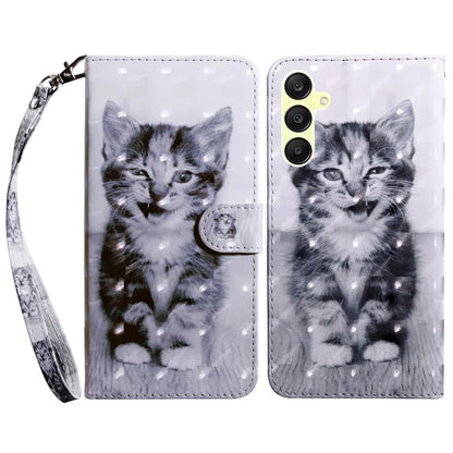 For Samsung Galaxy A25 5G (Global) (161.0 x 76.5 x 8.3mm) Pattern Printing Phone Case with Wrist Strap