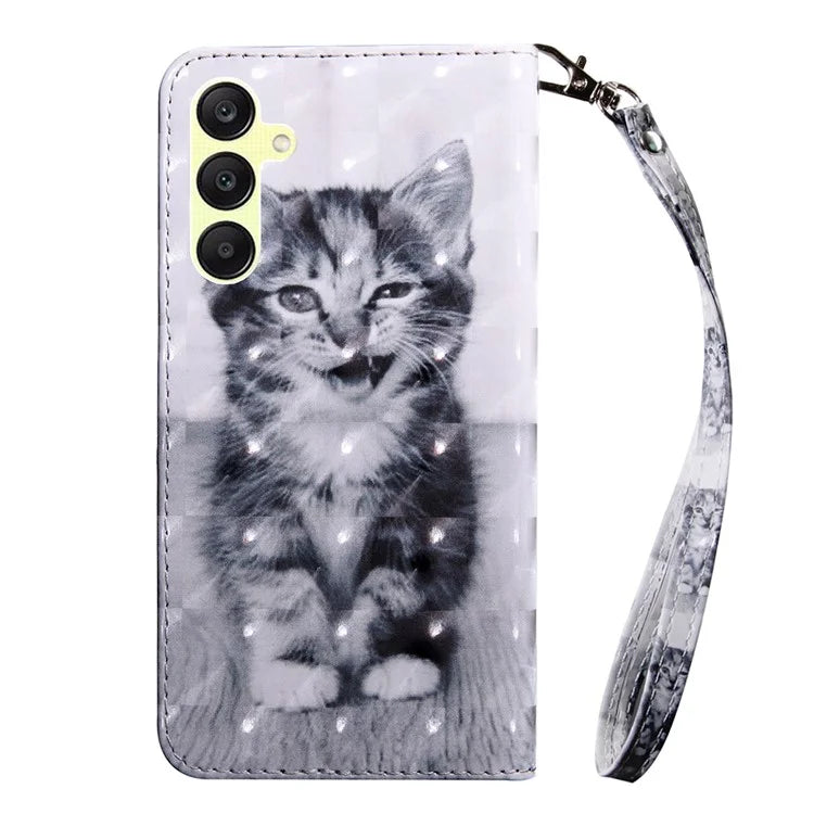 For Samsung Galaxy A25 5G (Global) (161.0 x 76.5 x 8.3mm) Pattern Printing Phone Case with Wrist Strap