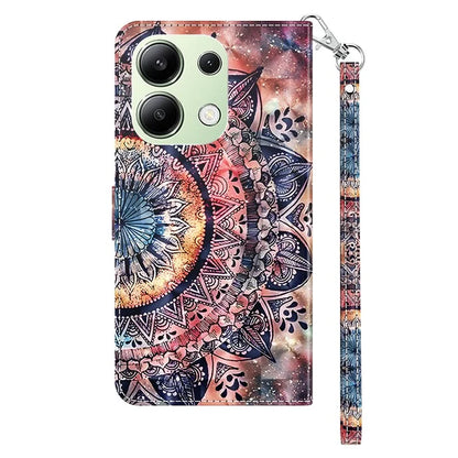 For Xiaomi Redmi Note 13 4G Leather Case 3D Pattern Printing Phone Wallet Cover