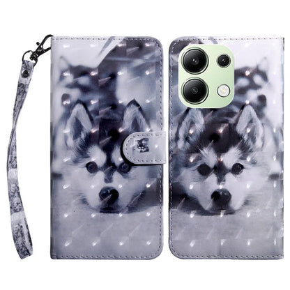For Xiaomi Redmi Note 13 4G Leather Case 3D Pattern Printing Phone Wallet Cover