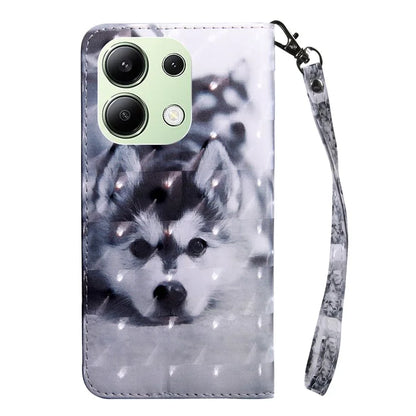 For Xiaomi Redmi Note 13 4G Leather Case 3D Pattern Printing Phone Wallet Cover