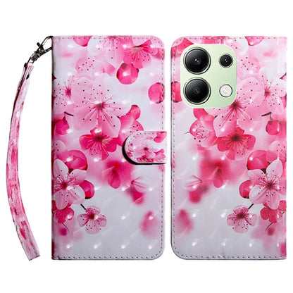 For Xiaomi Redmi Note 13 4G Leather Case 3D Pattern Printing Phone Wallet Cover