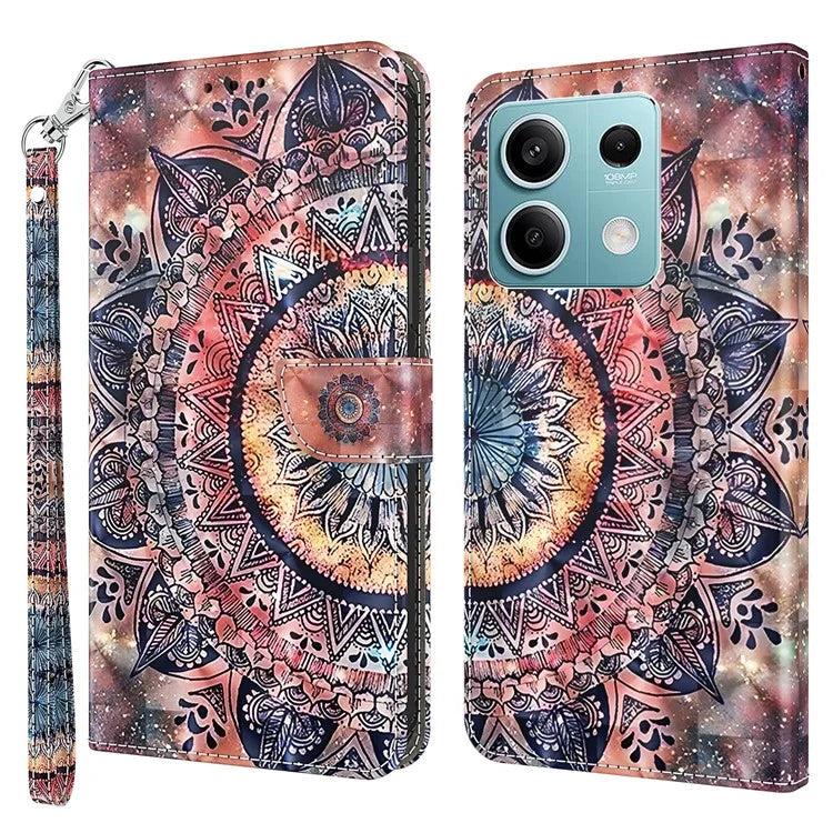 For Xiaomi Redmi Note 13 5G Cell Phone Cases 3D Pattern Printing Card Holder Cover