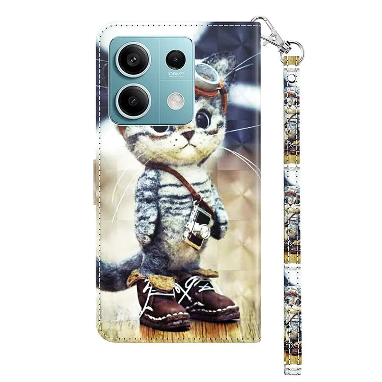 For Xiaomi Redmi Note 13 5G Cell Phone Cases 3D Pattern Printing Card Holder Cover