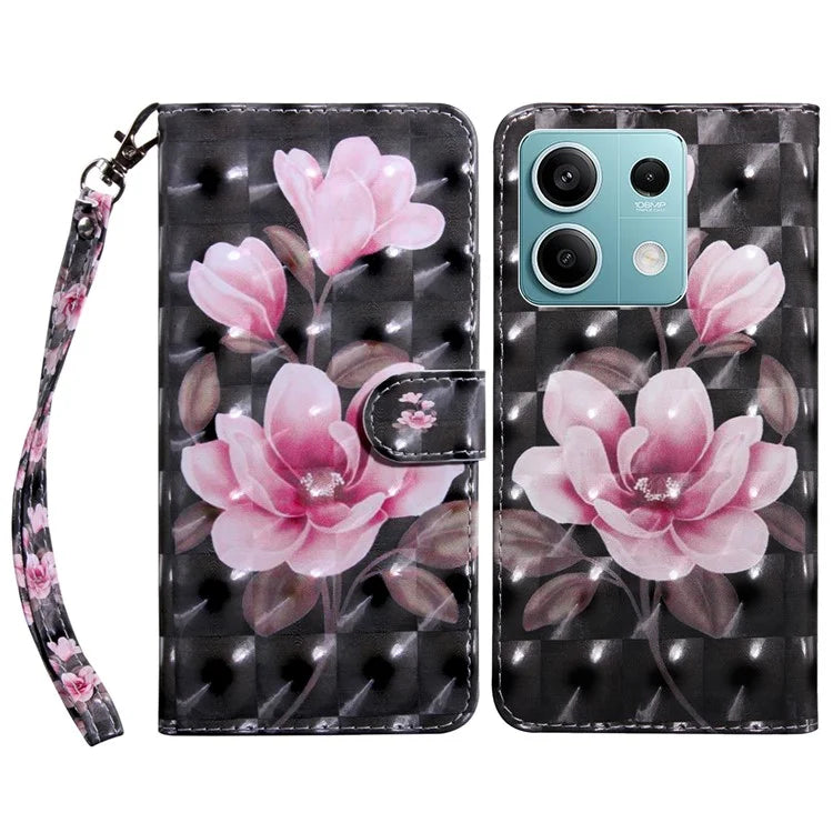 For Xiaomi Redmi Note 13 5G Cell Phone Cases 3D Pattern Printing Card Holder Cover