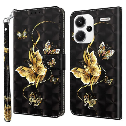 For Xiaomi Redmi Note 13 Pro+ 5G Leather Case 3D Pattern Printing Phone Cover with Hand Strap