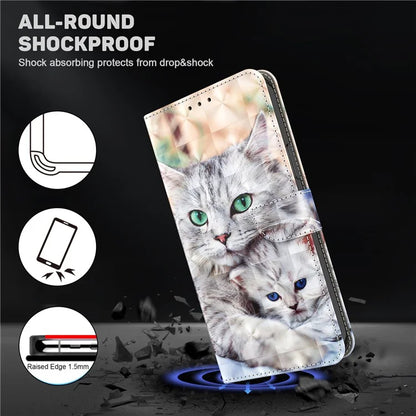 For Xiaomi Redmi Note 13 Pro+ 5G Leather Case 3D Pattern Printing Phone Cover with Hand Strap