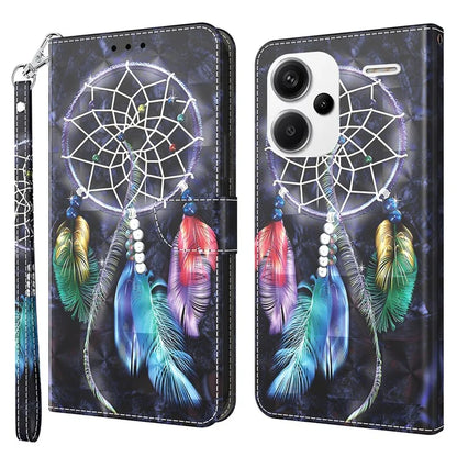 For Xiaomi Redmi Note 13 Pro+ 5G Leather Case 3D Pattern Printing Phone Cover with Hand Strap