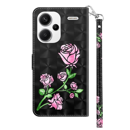 For Xiaomi Redmi Note 13 Pro+ 5G Leather Case 3D Pattern Printing Phone Cover with Hand Strap