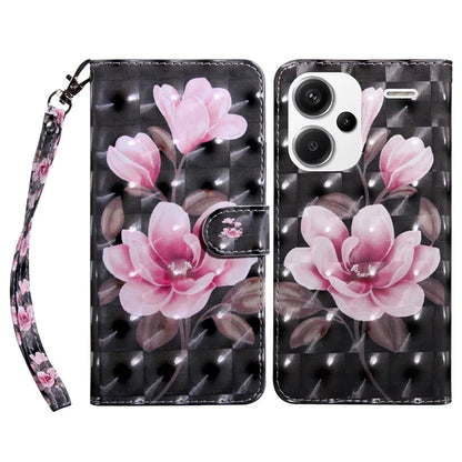 For Xiaomi Redmi Note 13 Pro+ 5G Leather Case 3D Pattern Printing Phone Cover with Hand Strap