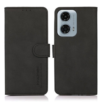 KHAZNEH For Motorola Moto G04 4G / G24 4G Phone Stand Case Wallet Cell Phone Cover with Card Slot