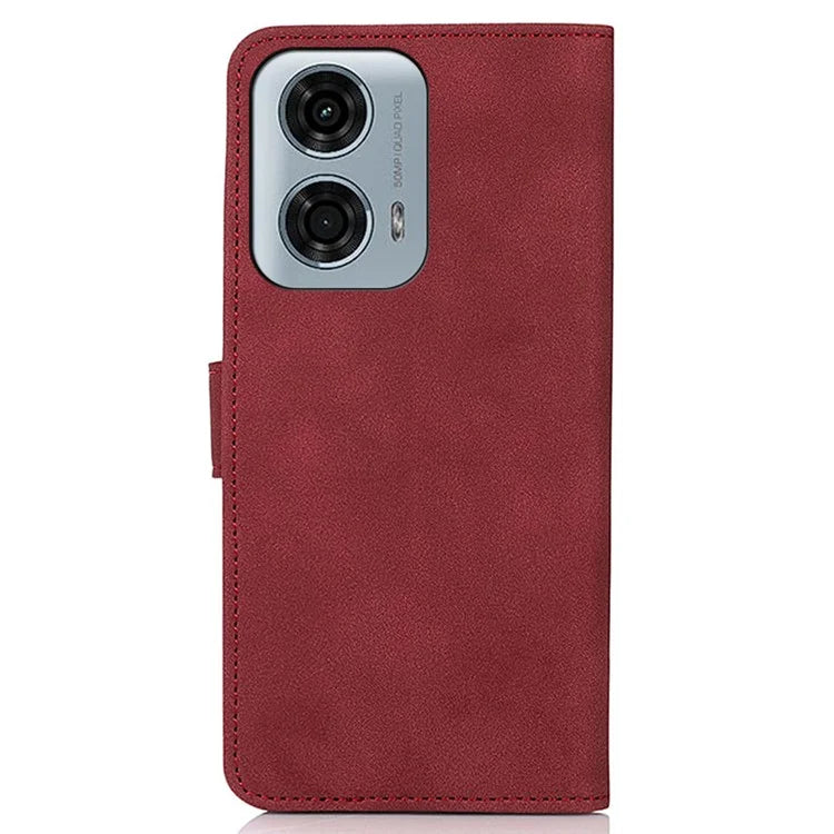 KHAZNEH For Motorola Moto G04 4G / G24 4G Phone Stand Case Wallet Cell Phone Cover with Card Slot