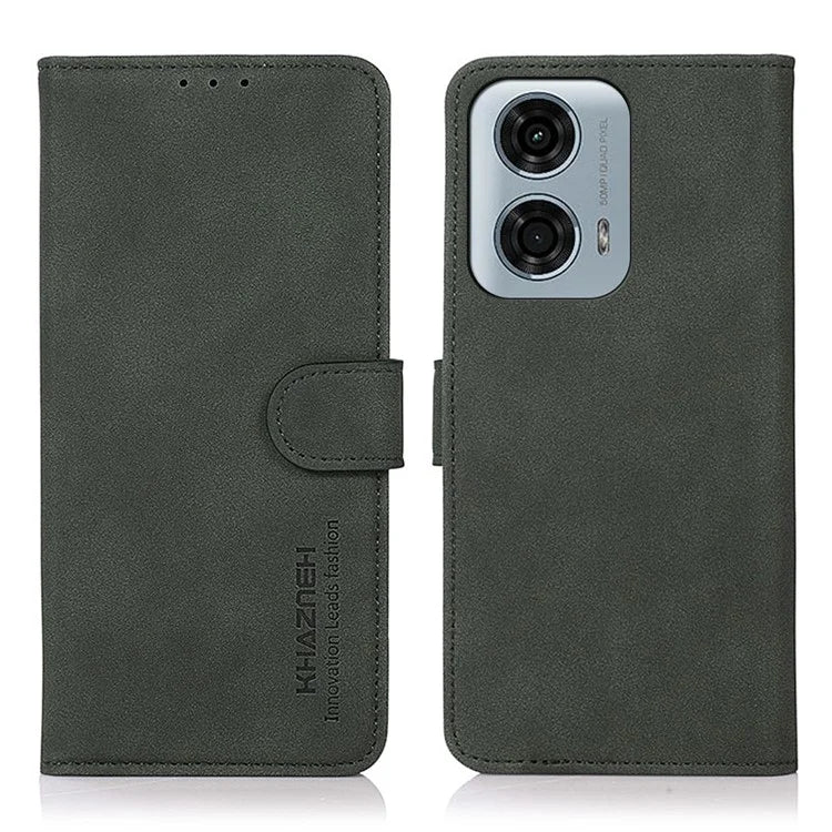 KHAZNEH For Motorola Moto G04 4G / G24 4G Phone Stand Case Wallet Cell Phone Cover with Card Slot