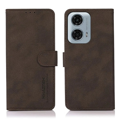 KHAZNEH For Motorola Moto G04 4G / G24 4G Phone Stand Case Wallet Cell Phone Cover with Card Slot
