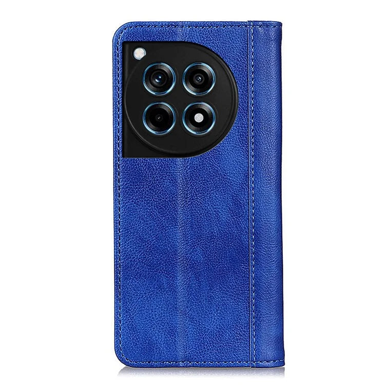 For OnePlus 12R 5G / Ace 3 5G Case Split Leather Flip Wallet Stand Cover Litchi Texture