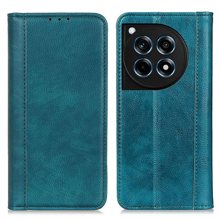 For OnePlus 12R 5G / Ace 3 5G Case Split Leather Flip Wallet Stand Cover Litchi Texture