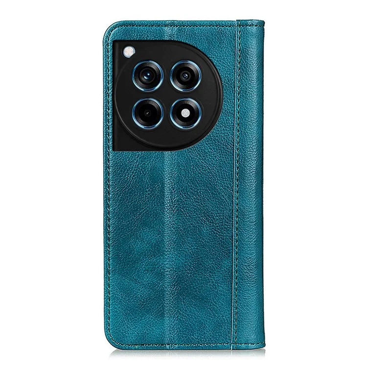 For OnePlus 12R 5G / Ace 3 5G Case Split Leather Flip Wallet Stand Cover Litchi Texture