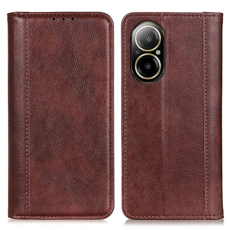 For Realme C67 4G Case Split Leather Magnetic Auto Closing Wallet Phone Cover
