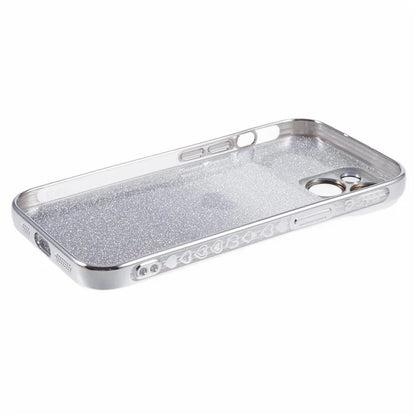 For iPhone 14 Plus TPU Case Love Heart Pattern Electroplating Edge Phone Cover