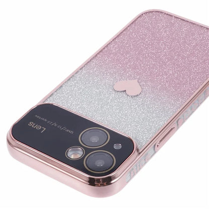 For iPhone 14 Plus TPU Case Love Heart Pattern Electroplating Edge Phone Cover