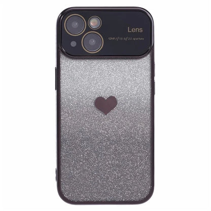 For iPhone 14 Plus TPU Case Love Heart Pattern Electroplating Edge Phone Cover