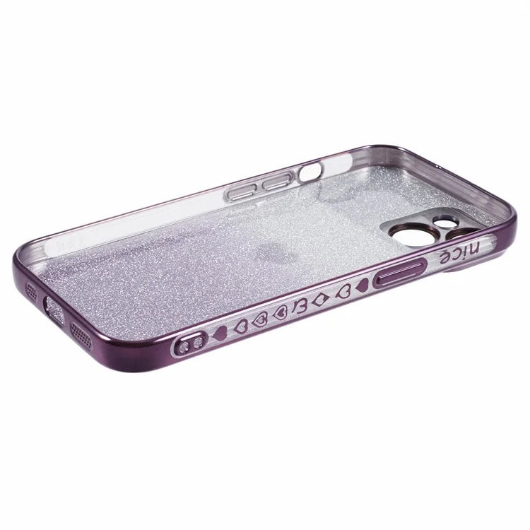 For iPhone 15 TPU Case Sparkly Glitter Electroplating Edge Phone Cover
