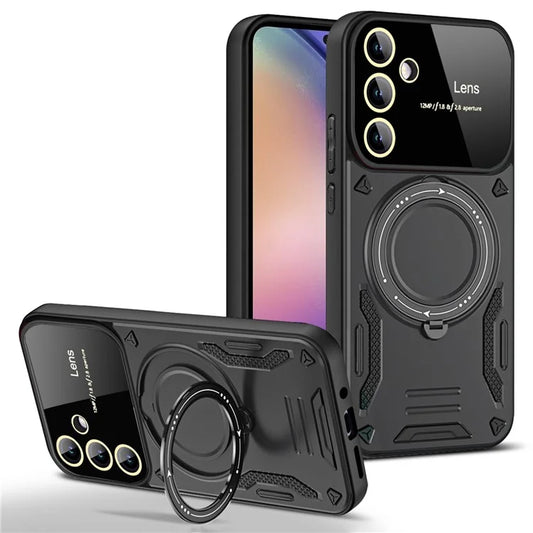 For Samsung Galaxy A15 4G / 5G Case Kickstand PC+TPU Phone Cover Compatible with MagSafe