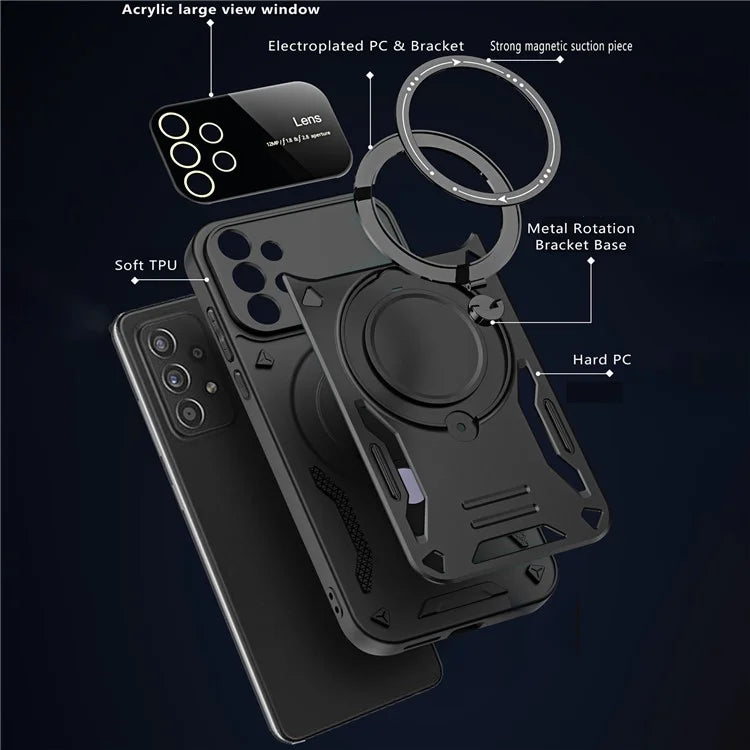 Kickstand Case for Samsung Galaxy A23 4G / A23 5G (Global Version) PC+TPU Phone Cover Compatible with MagSafe