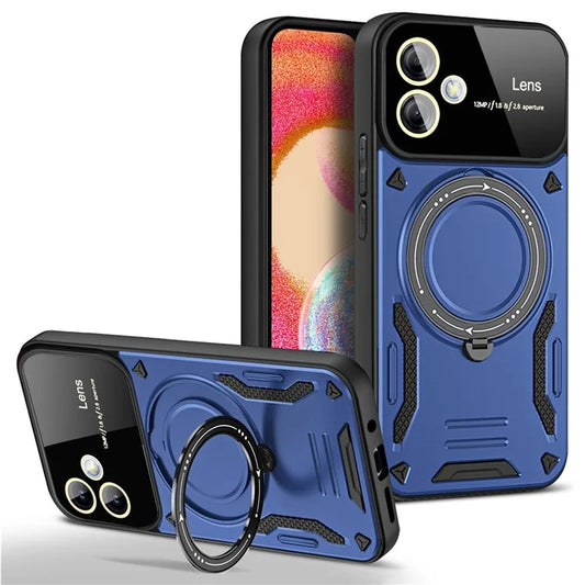 PC+TPU Case for Samsung Galaxy A04 4G (164.4 x 76.3 x 9.1 mm) Kickstand Phone Cover Compatible with MagSafe
