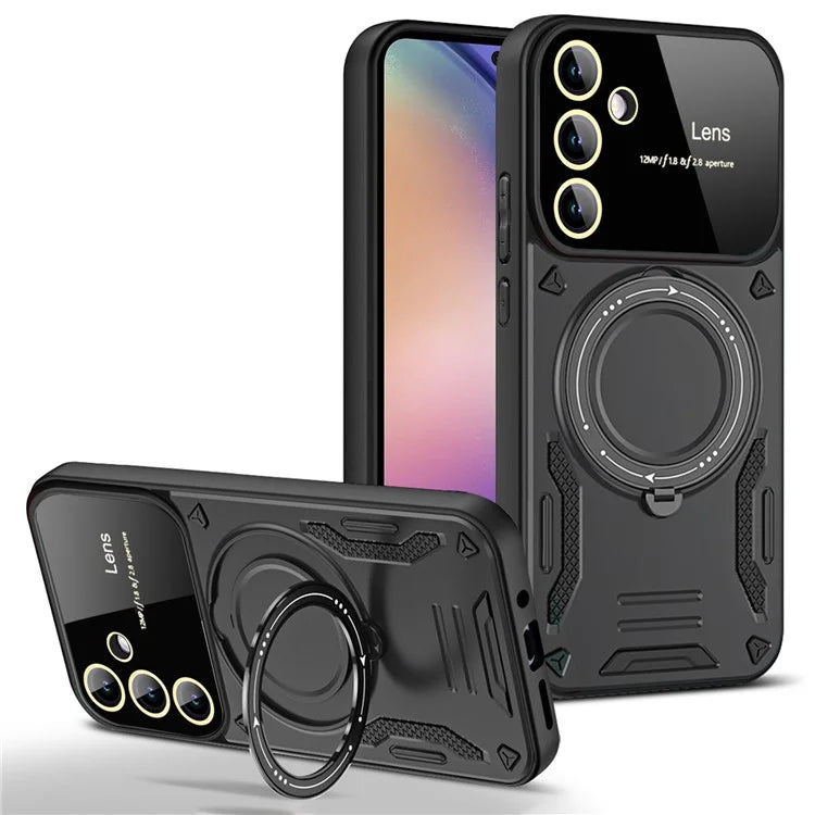 For Samsung Galaxy S23 FE Kickstand Case PC+TPU Phone Case Compatible with MagSafe