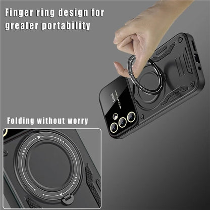 For Samsung Galaxy S23 FE Kickstand Case PC+TPU Phone Case Compatible with MagSafe