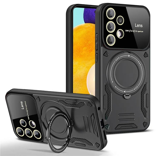 For Samsung Galaxy A32 4G (EU Version) Kickstand Case PC+TPU Phone Cover Compatible with MagSafe