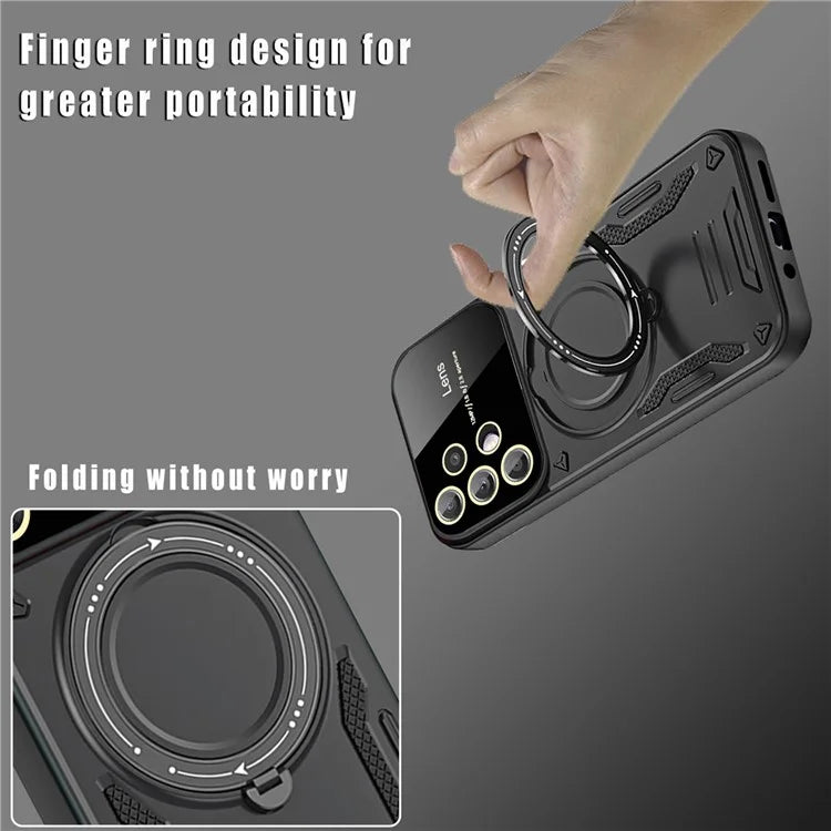 For Samsung Galaxy A32 5G / M32 5G Slim Case Kickstand PC+TPU Phone Shell Compatible with MagSafe