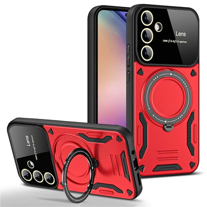 For Samsung Galaxy A24 4G / A25 5G (Global) (161.0 x 76.5 x 8.3mm) Kickstand Cover Compatible with MagSafe PC+TPU Phone Case