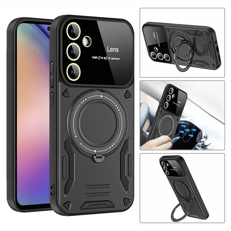 For Samsung Galaxy A24 4G / A25 5G (Global) (161.0 x 76.5 x 8.3mm) Kickstand Cover Compatible with MagSafe PC+TPU Phone Case