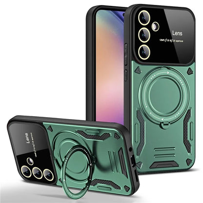 For Samsung Galaxy A24 4G / A25 5G (Global) (161.0 x 76.5 x 8.3mm) Kickstand Cover Compatible with MagSafe PC+TPU Phone Case