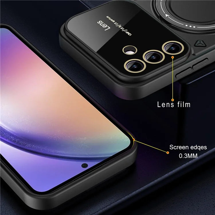 For Samsung Galaxy A24 4G / A25 5G (Global) (161.0 x 76.5 x 8.3mm) Kickstand Cover Compatible with MagSafe PC+TPU Phone Case