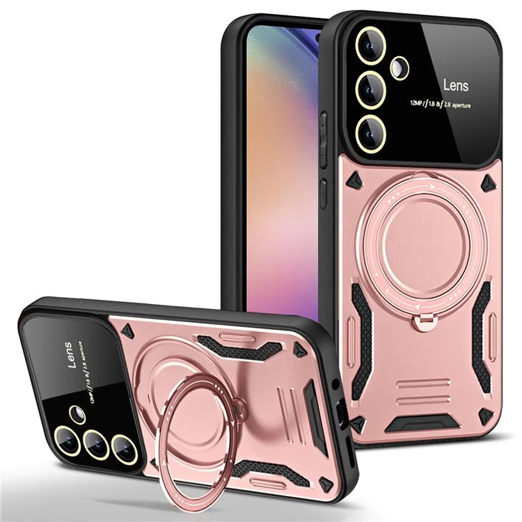 For Samsung Galaxy A24 4G / A25 5G (Global) (161.0 x 76.5 x 8.3mm) Kickstand Cover Compatible with MagSafe PC+TPU Phone Case