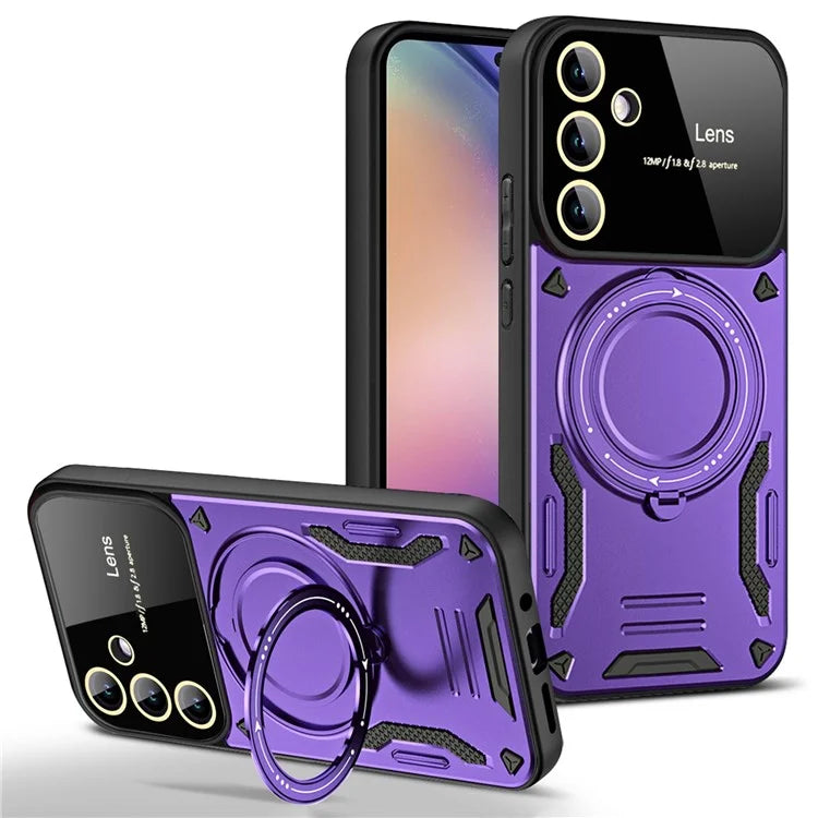 For Samsung Galaxy A24 4G / A25 5G (Global) (161.0 x 76.5 x 8.3mm) Kickstand Cover Compatible with MagSafe PC+TPU Phone Case