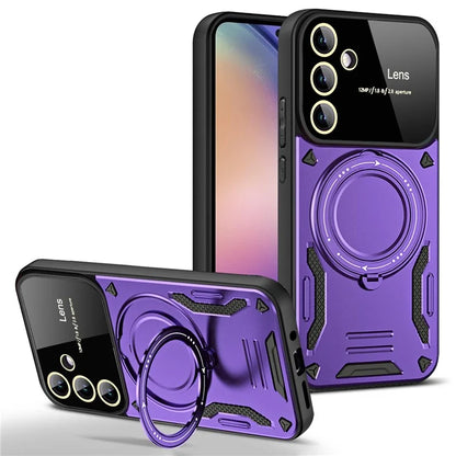 For Samsung Galaxy A24 4G / A25 5G (Global) (161.0 x 76.5 x 8.3mm) Kickstand Cover Compatible with MagSafe PC+TPU Phone Case