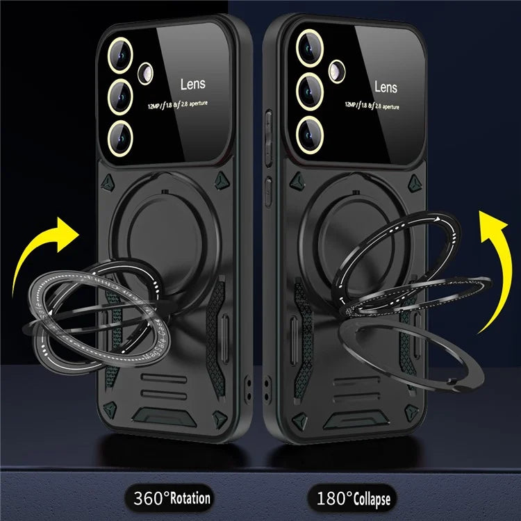 For Samsung Galaxy A24 4G / A25 5G (Global) (161.0 x 76.5 x 8.3mm) Kickstand Cover Compatible with MagSafe PC+TPU Phone Case
