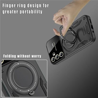 For Samsung Galaxy A24 4G / A25 5G (Global) (161.0 x 76.5 x 8.3mm) Kickstand Cover Compatible with MagSafe PC+TPU Phone Case