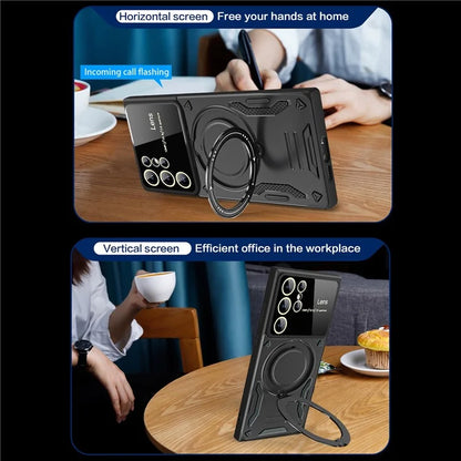 For Samsung Galaxy S22 Ultra 5G Kickstand Case Compatible with MagSafe PC+TPU Phone Cover
