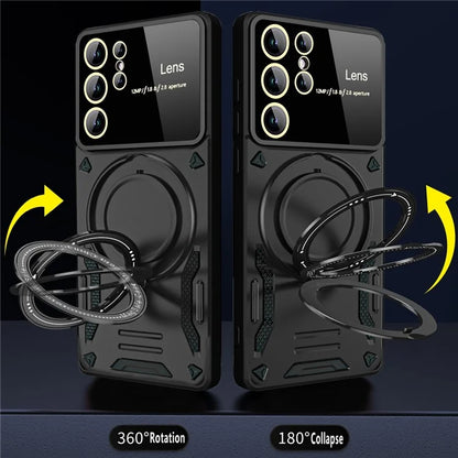 For Samsung Galaxy S22 Ultra 5G Kickstand Case Compatible with MagSafe PC+TPU Phone Cover