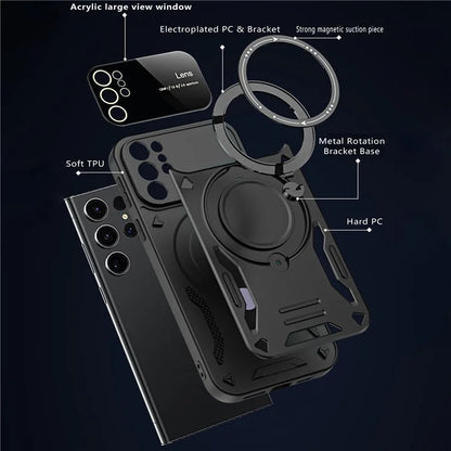 For Samsung Galaxy S22 Ultra 5G Kickstand Case Compatible with MagSafe PC+TPU Phone Cover