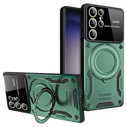For Samsung Galaxy S22 Ultra 5G Kickstand Case Compatible with MagSafe PC+TPU Phone Cover